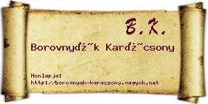 Borovnyák Karácsony névjegykártya